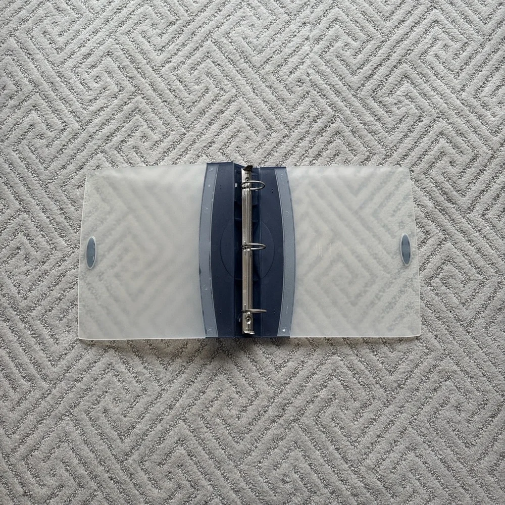 2 inches heavy duty Blue and clear 3 rings binder